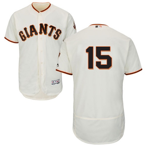 Giants #15 Bruce Bochy Cream Flexbase Authentic Collection Stitched MLB Jersey